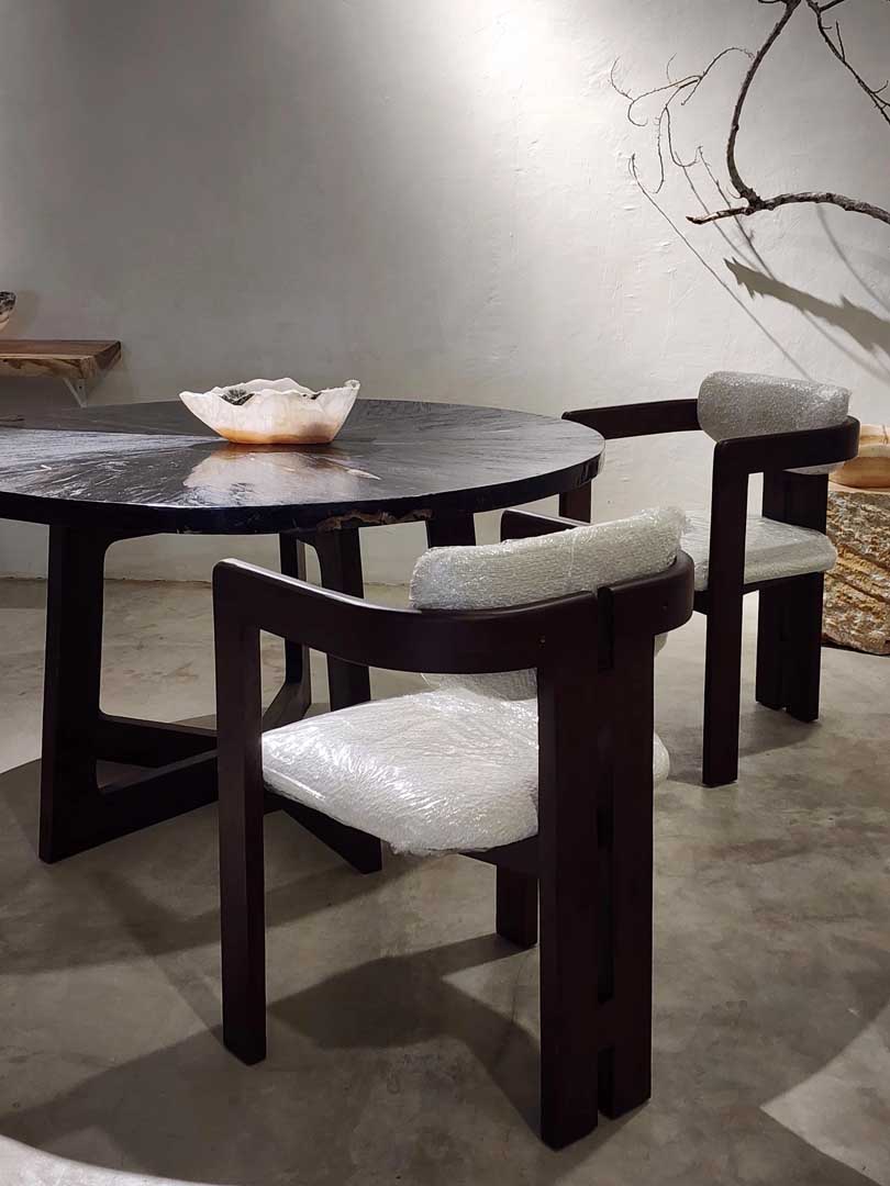 Round Black dining table - NL 111 - Image 2