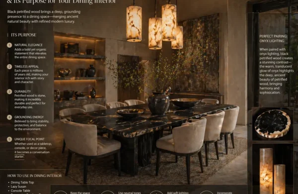 Black Petrified Wood and Its Purpose for Your Dining Interior