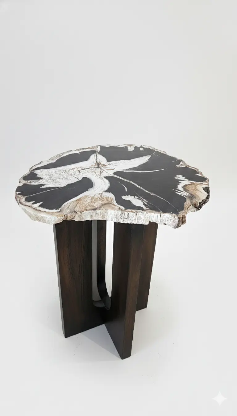 Petrified Wood Side Table - TB085 - Image 2