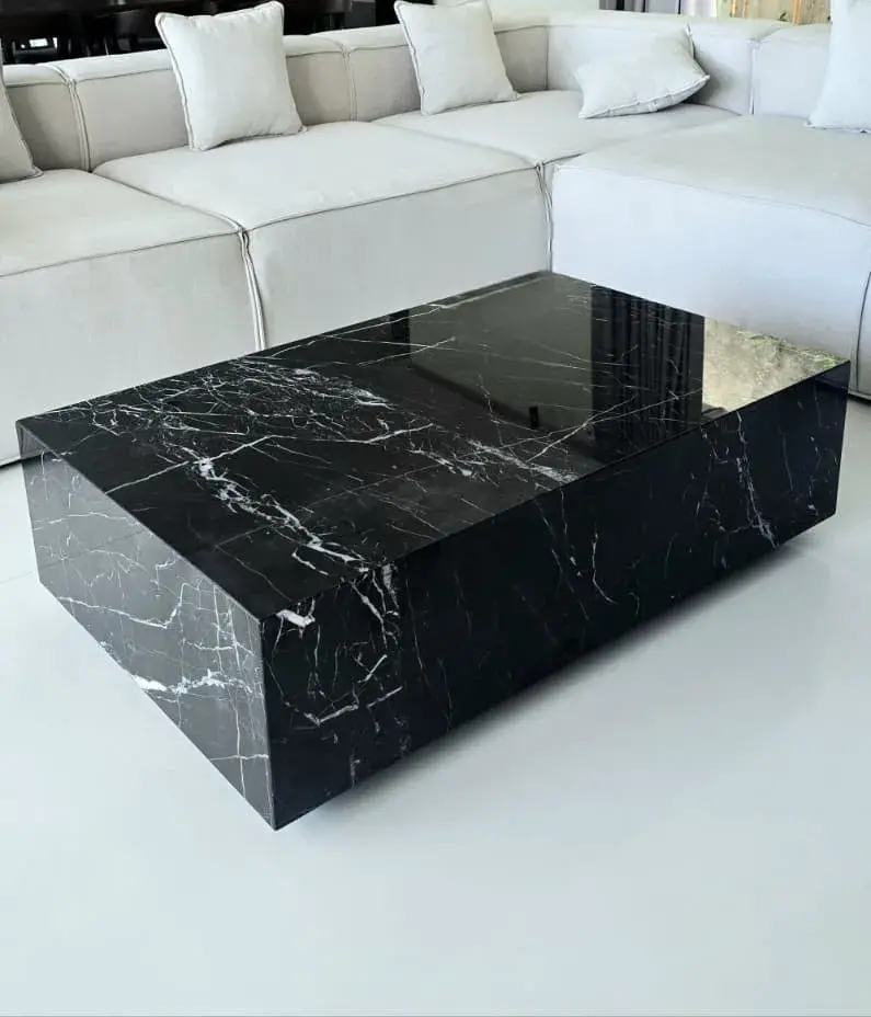 Black Square Marble Coffee Table