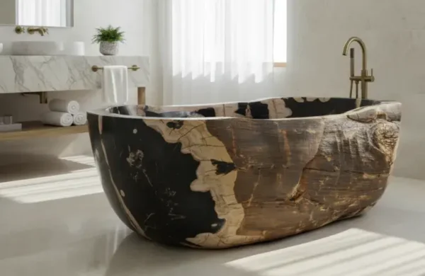 custom bathtub petrified wood Custom Bathtub for Modern Bathrooms