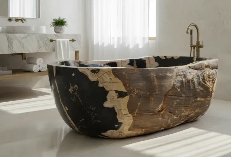 custom bathtub petrified wood Custom Bathtub for Modern Bathrooms
