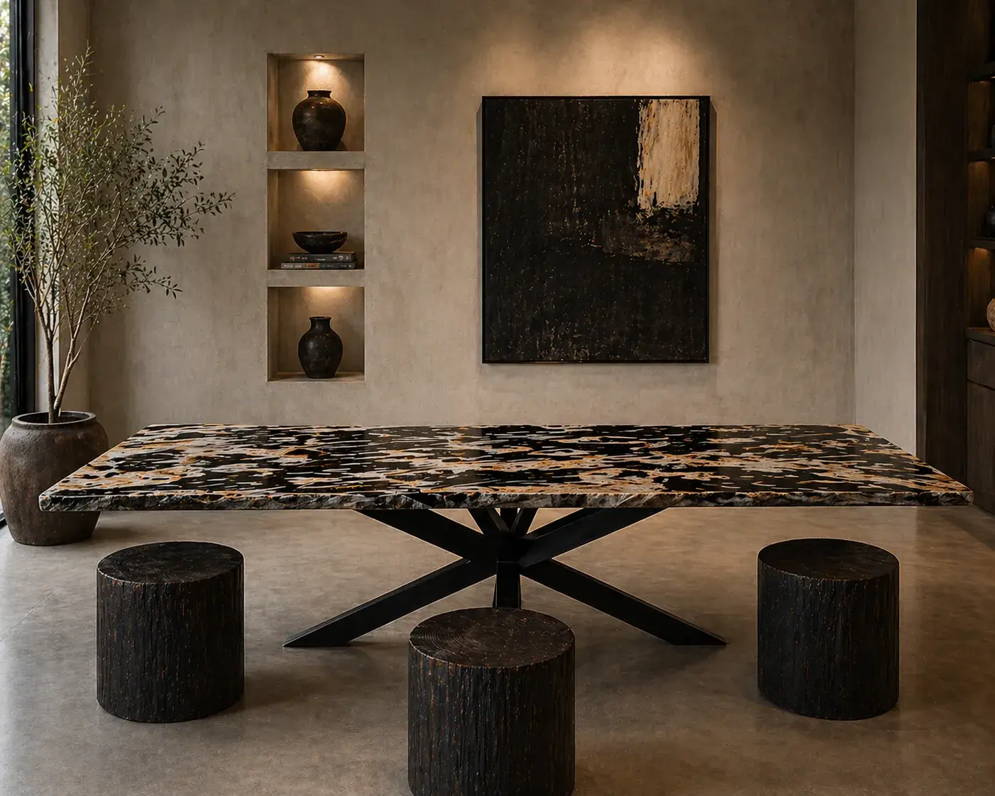 Premium Petrified Wood Dining Tables for Luxury Homes in Canada