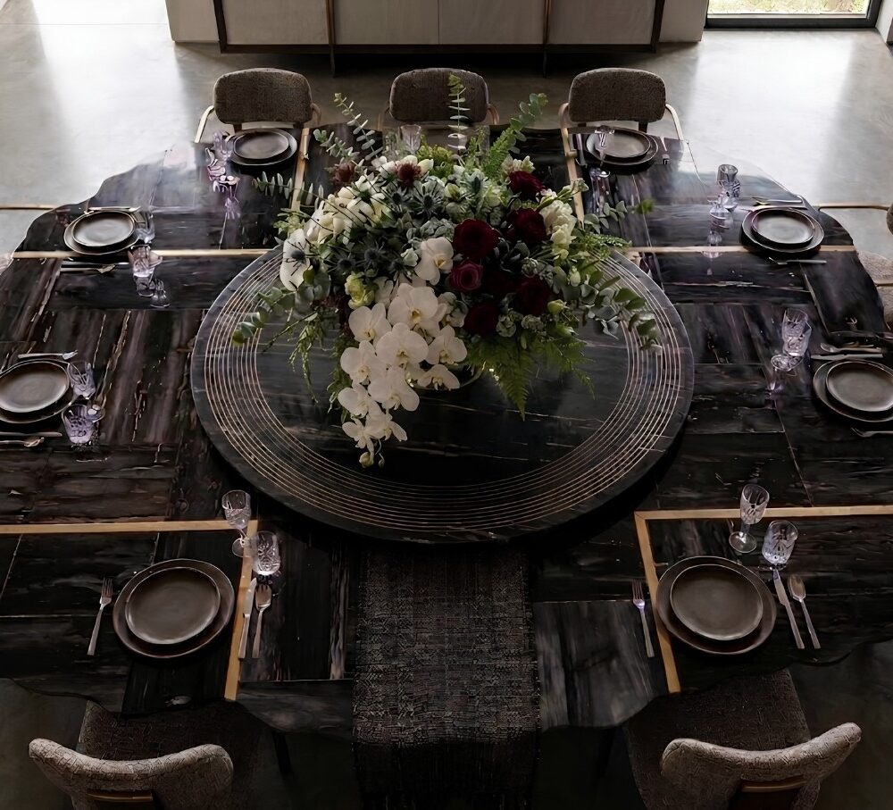 Custom Petrified Wood Dining Table