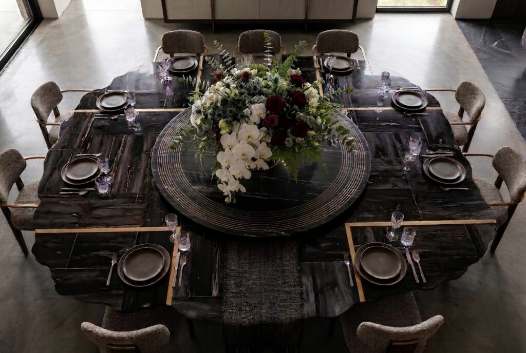 Custom Petrified Wood Dining Table