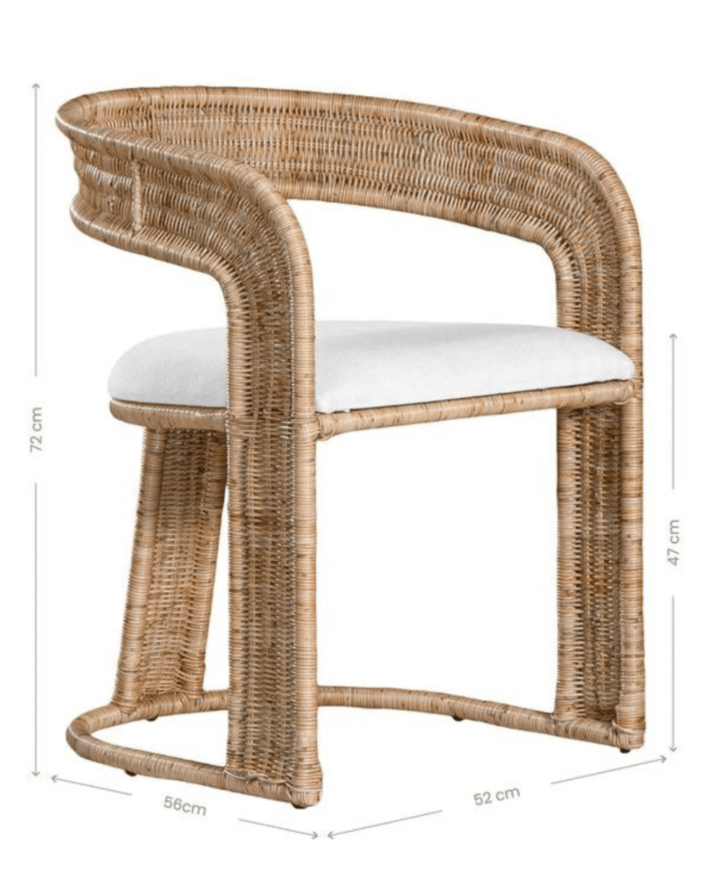 Curved Rattan Dining Chair