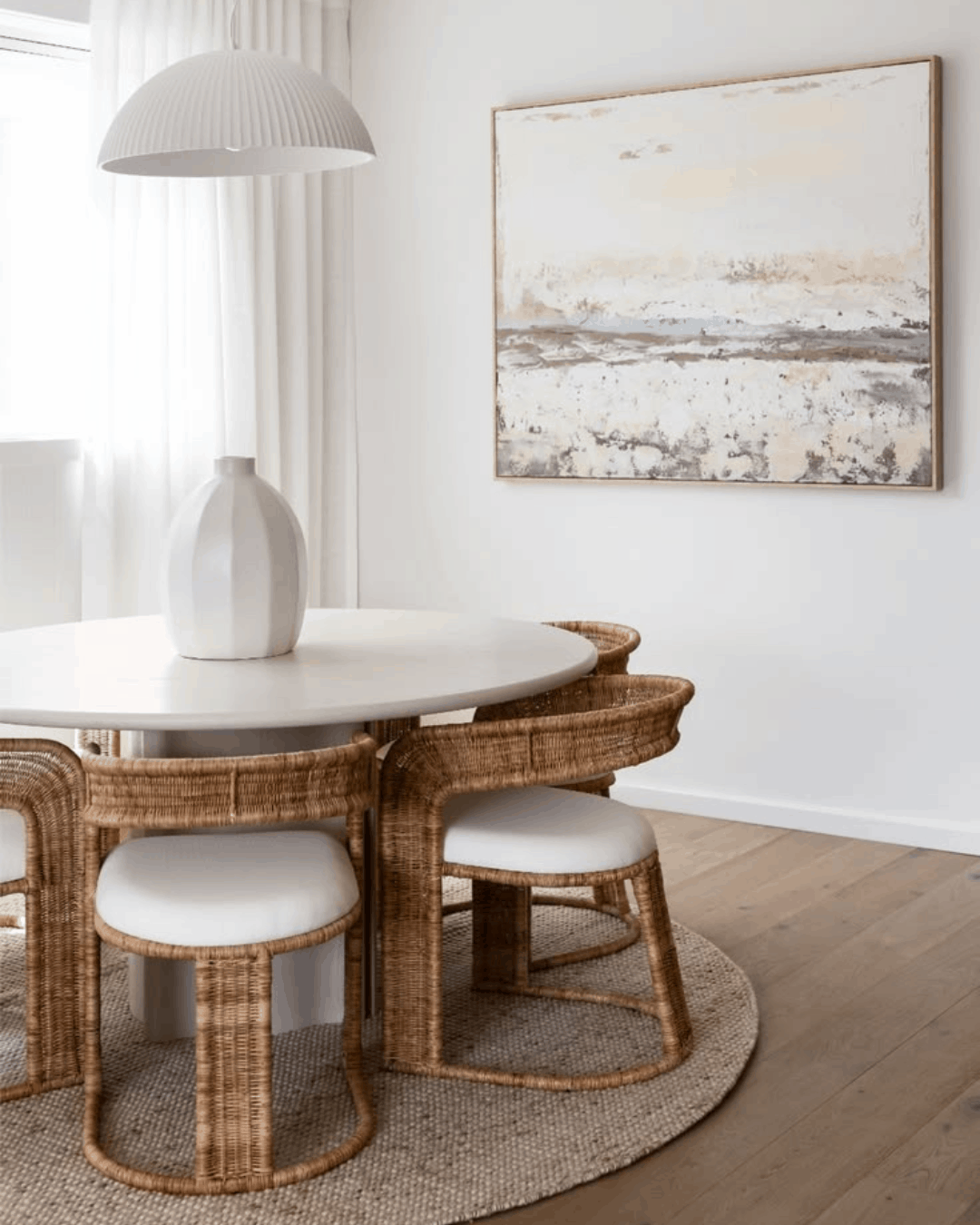 Curved Rattan Dining Chair