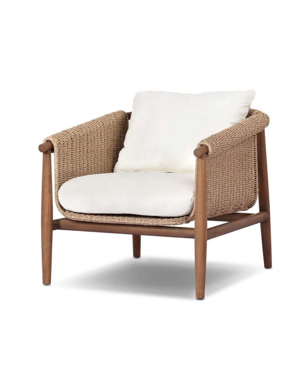 Natural Rattan Teak Wood Accent Armchair