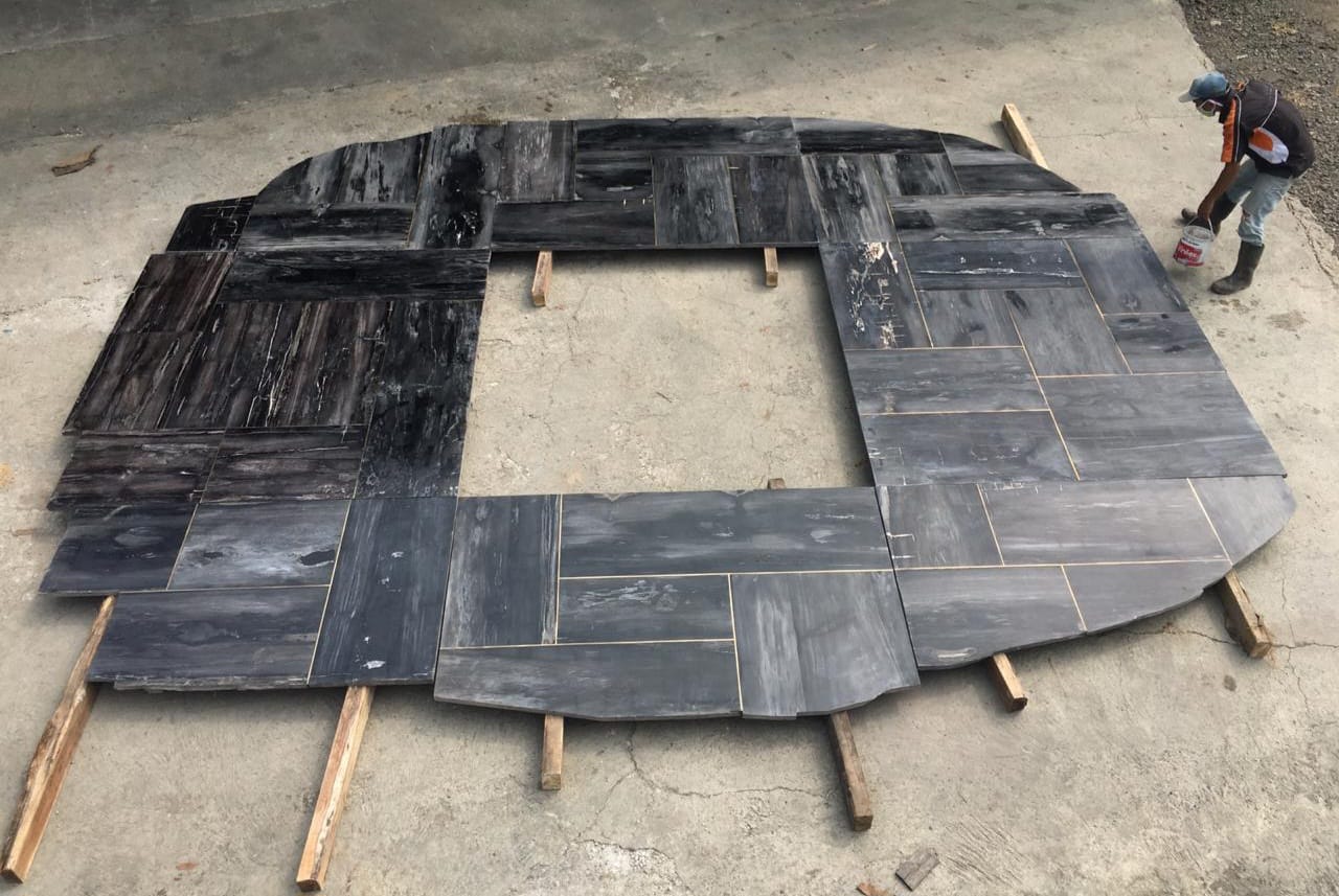 Custom Petrified Wood Dining Table